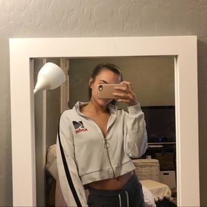 Kodak cropped Zip down sweatshirt